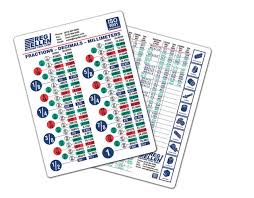 Large Decimal Equivalent Chart