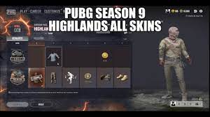 Pubg Season 9 Highlands All Skins Survivor Pass 2020 Youtube