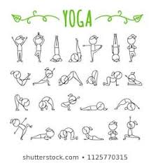 Yoga Poses Hand Drawn Icons Yoga Asanas Symbols Gymnastics Exercises Stretching And Meditation Healthy Lifesty Yoga Drawing How To Draw Hands Doodle People