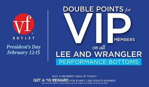 Vf Outlet President S Day Weekend Sale Valid February 12 Through Monday February 15 Vip Members Get Double Points On All Lee And Under Amour Izod Dressbarn