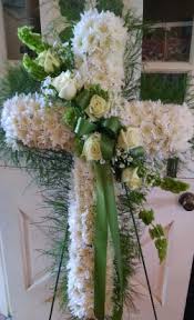 Measures approximately 37h x 26w x 9d. Sympathy Cross Funeral Flowers In Pawling Ny Parrino S Florist