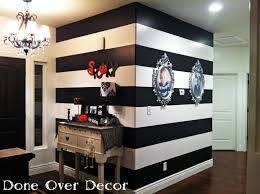 Black And White Striped Wallpaper Bedroom Ideas Done Over Decor Has Moved Striped Walls Home Decor Accent Wall Bedroom