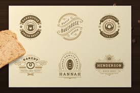 Download Bakery Logos And Badges In Logo Templates On Yellow Images Creative Store PSD Mockup Templates