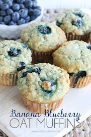 Banana Blueberry Oat Muffins Recipe Blueberry Oat Muffins Blueberry Oat Food