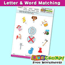 D · dachshund · dad · daffodil · daisy · dalmatian · dance · dandelion · danger Matching Words And Letters Letter D Abc Chomp Free Printout Bingobongo