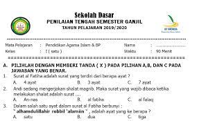 Soal soal pai sd kelas 1 2 3 4 5 6 pai dan budi pekerti sumber : Terlengkap Kisi Kisi Dan Soal Pts Pai Semester 1 Kelas 1 6 Sd Mi Terbaru Tahun Ajaran 2019 2020 Sekolah Dasar Islam