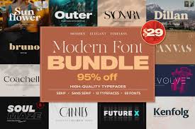 Modern Font Bundle 95 Off In 2020 Modern Fonts Font Bundles Serif Fonts