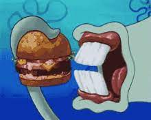 No one can resist that crabby patty salute. Squidward Eating Krabby Patties Gifs Tenor