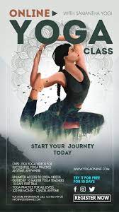 The yoga class poster template is flexible just like yoga and gives you the option to upload an image or choose from our large gallery of quality stock images and icons. Yoga Online Class Flyer In 2021 Yoga Poster Design Yoga Flyer Yoga Poster