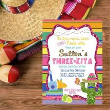 3rd Birthday Theme Ideas For Boy Three Esta Invitation Birthday Party Invitation Fiesta Etsy In 2020 3rd Birthday Party For Girls Third Birthday Party Third Birthday Girl