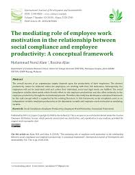It sets out the minimum benefits that employees should. Pdf The Mediating Role Of Employee Work Motivation In The Relationship Between Social Compliance And Employee Productivity A Conceptual Framework