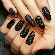 This gorgeous manicure, posted by instagram user @littleblankspaces, is certainly not for the faint of heart. Black Glitter Nails Coffin Nailstip