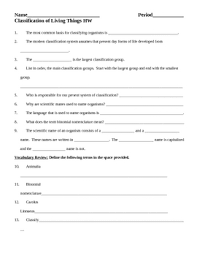 The linnaean system of classification was created by carolus linnaeus. Classification Of Living Things Homework Assignment By Lisa Michalek