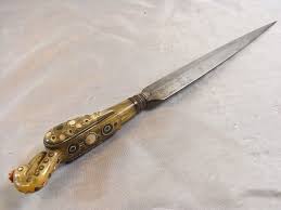 Ancien Rare Couteau Otoman Ethnique 19eme Lame Forgee Manche Oiseau Knife Couteau De Poche Couteau Couteau De Chasse