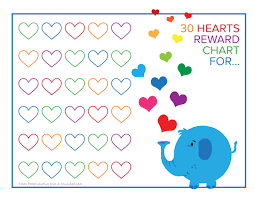 You can either draw a chart or use a reward chart printable. Elephant And Rainbow Hearts Reward Chart Free Printable Downloads From Choretell