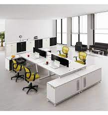 Long white desk in white, grey, oak or walnut. White Melamine Office Desk Workstation With Long Side Cabinet Buy Office Desk Workstation 4 Person Workstation Modern Office Partition Product On Alibaba Com