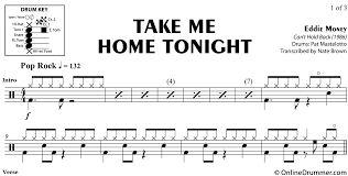 Pink Floyd Another Brick In The Wall Part 2 Bass Tab Take Me Home Tonight Eddie Money Drum Sheet Music Onlinedrummer Com Drum Sheet Music Sheet Music Take Me Home