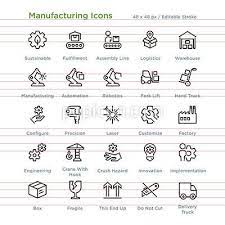 Manufacturing Icons Outline Mind Map Design Icon Factory Icon