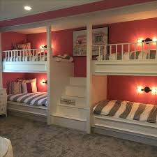 A bunk bed is a type of bed in which one bed frame is stacked on top of another, allowing two or more beds to occupy the floor space usually required by just one. Space Saving Tips Kids In A Small Bedroom Dream Bedrooms Bunk Bed Rooms Cool Bunk Beds Bunk Beds Built In
