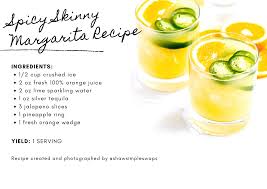 Spicy Skinny Margarita Recipe Recipe Margarita Recipes Spicy Skinny Margarita Recipe Healthy Margarita Recipe