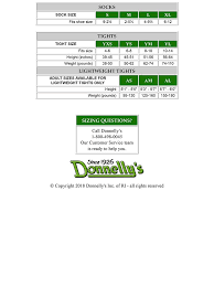 size charts donnellys clothing