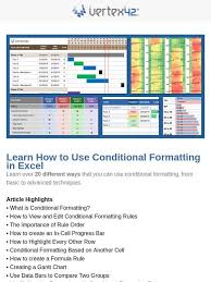 Vertex42 The Excel Nexus How To Use Conditional