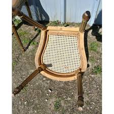 Chaise cannage métal et bois. Paire De Chaises Louis Xvi Bois Dore Et Cannage Le Palais Des Bricoles