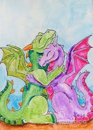 Dragon Hugs By Nina Bolen Cute Dragon Drawing Dragon Artwork Dragon Drawing
