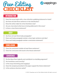 Peer Essay Editing Checklist Essay Tips How To Peer Edit An Essay Https Www Vappingo Com Word Blog Pee Peer Editing Essay Writing Tips Editing Checklist