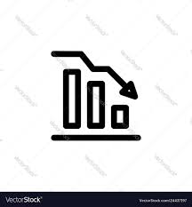 Decline Graph Chart Icon With Outline Style Icon