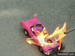 On desktop right click the animation and select save. Toy Car On Fire On Make A Gif