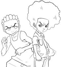 Celebrity Cameo Boondocks Coloring Page Boondocks Drawings Cartoon Art Styles Cartoon Coloring Pages