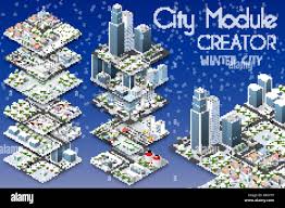 City Module Christmas New Year Creator Isometric Concept Of Urban Infrastructure Business Vector Building Illustration Of Skyscraper And Collection O Stock Vector Image Art Alamy