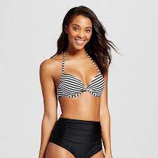 Women 39 S Push Up Halter Bikini Top Xhilaration Target Black Bikini Tops Skimpy Bikinis Bikini Tops