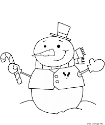 Activités et coloriages bonshommes de neige sur. Coloriage Bonhomme De Neige Avec Une Canne De Noel Dessin Noel A Imprimer