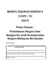 Pengukuhan negara dan bangsa malaysia kertas 3. Simple Notes Pdf 0 Extra Time Sejarah 2019 Nama Tingkatan Sekolah Jadual Waktu Peperiksaan Spm 2019 Ujian Bertulis Fasa 1 Fasa 2 Tarikh Waktu 08 00 Course Hero