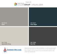 Interior Color Scheme Sherwin Williams Acier Sw 9170 Agreeable Gray Sw 7029 Dark Night Sw 6237 Exterior House Colors House Paint Exterior House Colors