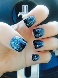 Black And Blue Ombre Nails 03 Ombre Blue Manicure From Light Icy Blue To Navy And With Glitter Styleoholic Blue Glitter Nails Nail Designs Glitter New Nail Art Design