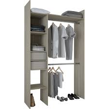 Kit Dressing Effet Chene Naturel Compact H 220 X L 101 6 136 8 X P 43 9 Cm X P Dressing En Kit Amenagement Placard Rangement Dressing