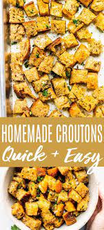 Easy Homemade Croutons Croutons Homemade Easy Crouton Recipe Food Processor Recipes