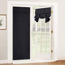 Here are some great options: Amazon Com Ryb Home Blackout Door Curtain Tricia Window Door Shades Thermal Insulated Light Block French Door Curtain Tie Up Shades Energy Efficient Double Door Blind 26 X 69 Inches Black 1