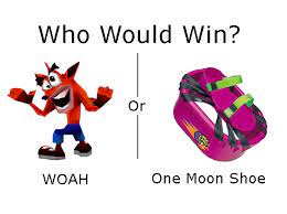 Woah Vs Moon Shoe Crash Bandicoot Woah Crash Bandicoot Bandicoot Crash Team Racing