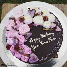Birthday Cake With Name And Photo Cookies Birthday Cakes With Name In 2020 Cake Name Birthday Cake With Photo Birthday Wishes Cake