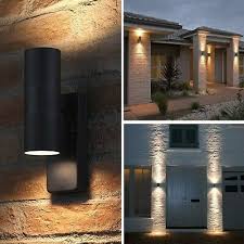 Black Automatic Up Down Dusk To Dawn Outdoor Security Outside Wall Light Fitting Ebay