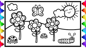 Discover our free coloring pages for kids. How To Draw Spring Flowers Easy Step By Step For Kids Flower Coloring Page Youtube