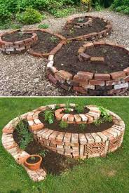 You have little room to your house and do not know what to do with it. Diy Ideas For Creating Cool Garden Or Yard Brick Projects Garden Projects Spiral Garden Backyard Landscaping