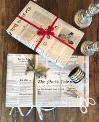 Newspaper Wrapping Paper Roll Cute Black And White North Pole Christmas Gift Wrap Christmas Gift Wrapping Newspaper Wrapping Newspaper Gift