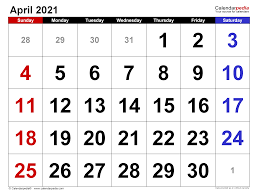View the month calendar of april 2021 calendar including week numbers. April 2021 Calendar Templates For Word Excel And Pdf