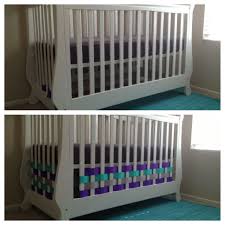 Purple Teal And Gray Nursery Basket Weave Crib Decoration Diy Ribbon And Tape Is All I Used Crib Decoration Baby Girl Room Nursery Baskets