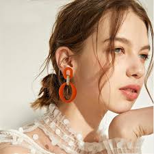 SIXDUTON Orecchini Ovali in Acrilico, Vintage e Piuttosto Esagerati  Orecchini Eleganti Colorati, Adatti per Donne e Ragazze in Estate (Arancia)  : Amazon.it: Moda